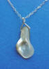 the font side of this calla lily pendant is "mosty white"