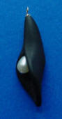matte-finish black onyx calla lily pendant