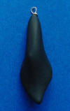 this black onyx calla lily pendant has a non-polished matte (not shiny) finish