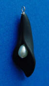 hand-carved matte black onyx with freshwater pearl calla lily necklace
