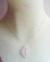 Sterling silver rose quartz calla lily necklace