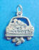 sterling silver just married wedding cake charm for bridesmaid charm cake also called a ribbon pull