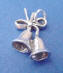 sterling silver wedding bells charms for your wedding cake ribbon pull bridesmaid charm cake