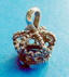 sterling silver 3-d crown charm