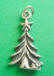 sterling silver antiqued christmas tree charm - even has a present under the tree