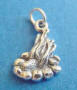 sterling silver fire flames charm