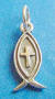 sterling silver christian fish with cross inside charm