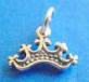 Sterling silver crown charm - this is a flat charm with the same design on both sides