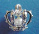 sterling silver crown charm with pearl inside