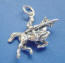 sterling silver knight on horse charm