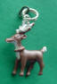 sterling silver 3-d brown and white enamel reindeer charm