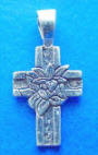 sterling silver cross with lilies necklace