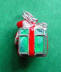 sterling silver green and red enamel 3-d Christmas gift charm