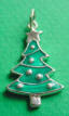 sterling silver green enamel christmas tree charm