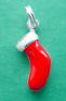 sterling silver red and white enamel christmas stocking charm