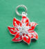 sterling silver red enamel and cubic zirconia poinsettia charm