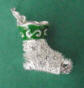 sterling silver 3-d green enamel and cz christmas stocking charm