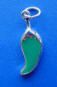 sterling silver green "pickle" (actually a chili) charm