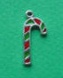 sterling silver red and green enamel epoxy candy cane charm
