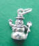 sterling silver small snowman charm