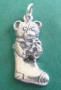 sterling silver christmas stocking with bear charm