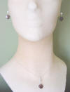 2-piece sterling silver coin pearl necklace and earrings jewelry set.