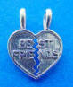 sterling silver best friends heart charm that comes apart to make two charms