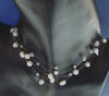 bridal wedding jewelry - 5-strand pearl and crystal illusion necklace