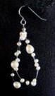 sterling silver feshwater pearl double-strand illusion wedding earrings