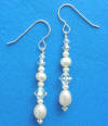 This bride asked us to make her pearl and crystal earrings long.