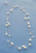 bridal necklace - a double-strand pearl and pink illusion necklace