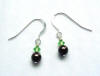 Sterling silver Frenchwire Swarovski(TM) brown crystal pearl and peridot crystal bridesmaid earrings