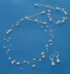Sterling silver pearl and crystal illusion bridal jewelry set