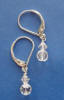 sterling silver leverback crystal drop earrings