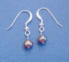 sterling silver Frenchwire single black pearl drop earrings