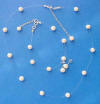 single strand pearl illusion necklace, bracelet and stud earrings jewelry set