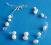 pearl and lt sapphire crystal triple-strand illusion bracelet