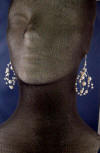 big bold long floating pearl earrings for the bride and bridesmaids