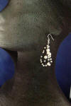 triple-strand illusion pearl earrings approx. 3 inches long