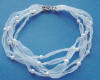 multi-strand organza bridal necklace