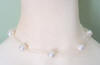 Ivory organza and 12mm white crystal pearls bridesmaid necklace