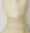 Bridesmaid organza and crystal necklace and earrings jewelry set in lilac organza and lt azore crystals