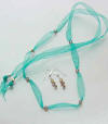 organza bridesmaid jewelry set - jade organza and rosaline gold crystals necklace and earrings