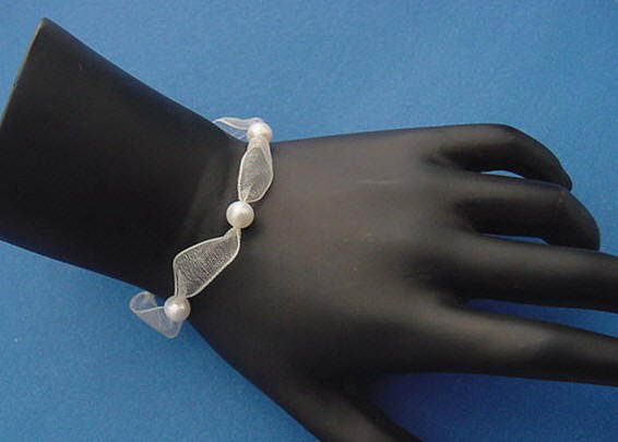 3piece Ivory organza 36 necklace tie in a bow matching organza and 