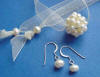 pearl ball ivory organza necklace and earrings