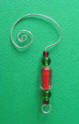 sterling silver red glass christmas ornament hanger