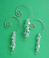 sterling silver set of 3 crystal christmas ornament hangers