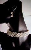 bridal 5-strand woven pearl choker