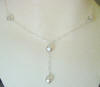 Handcrafted sterling silver bridesmaid crystal necklace