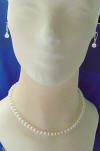 bridesmaid freshwater pearl sterling silver necklace and earrings jewelry set